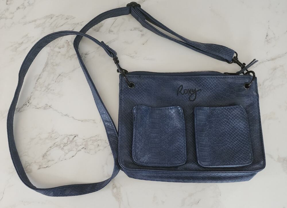 Roxy Blue Under the Sea Snake Print Crossbody Purse